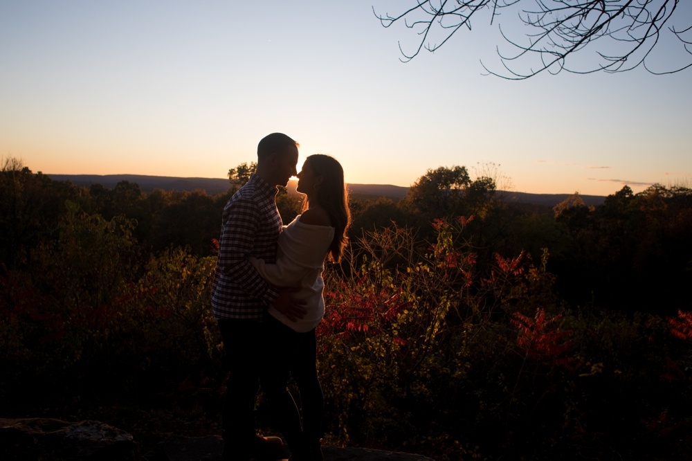 Fall sunset engagement session