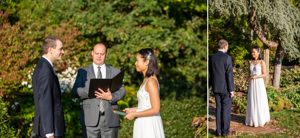 couple getting married in an elizabeth park elopement ceremony
