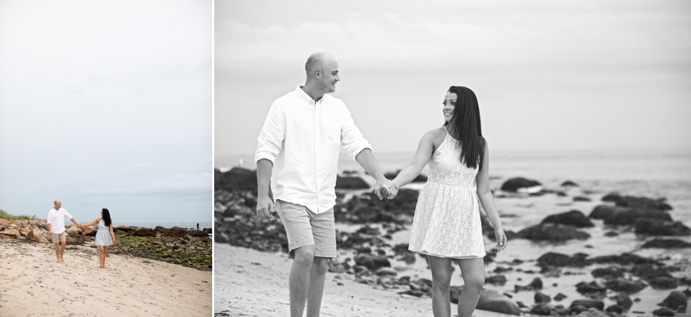 color and black and white engagement photos 