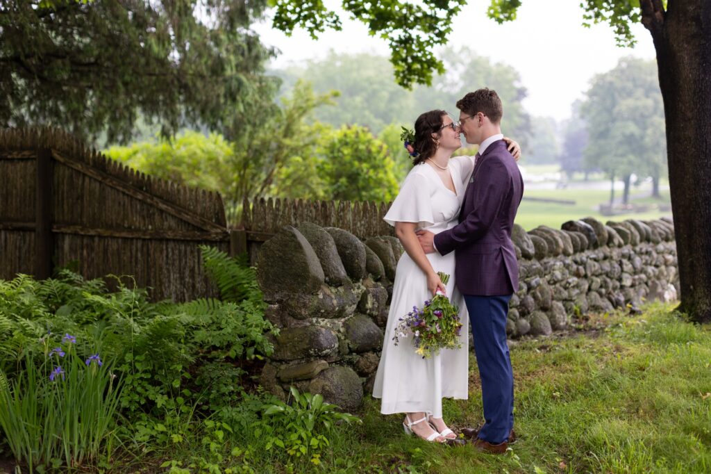Rainy Day outdoor elopement in Northfield MA