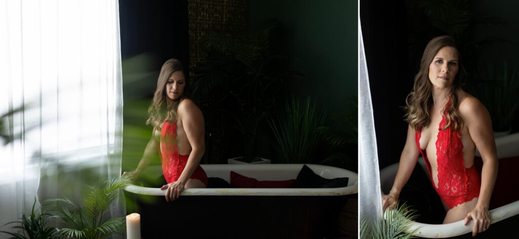 Vintage tub boudoir session