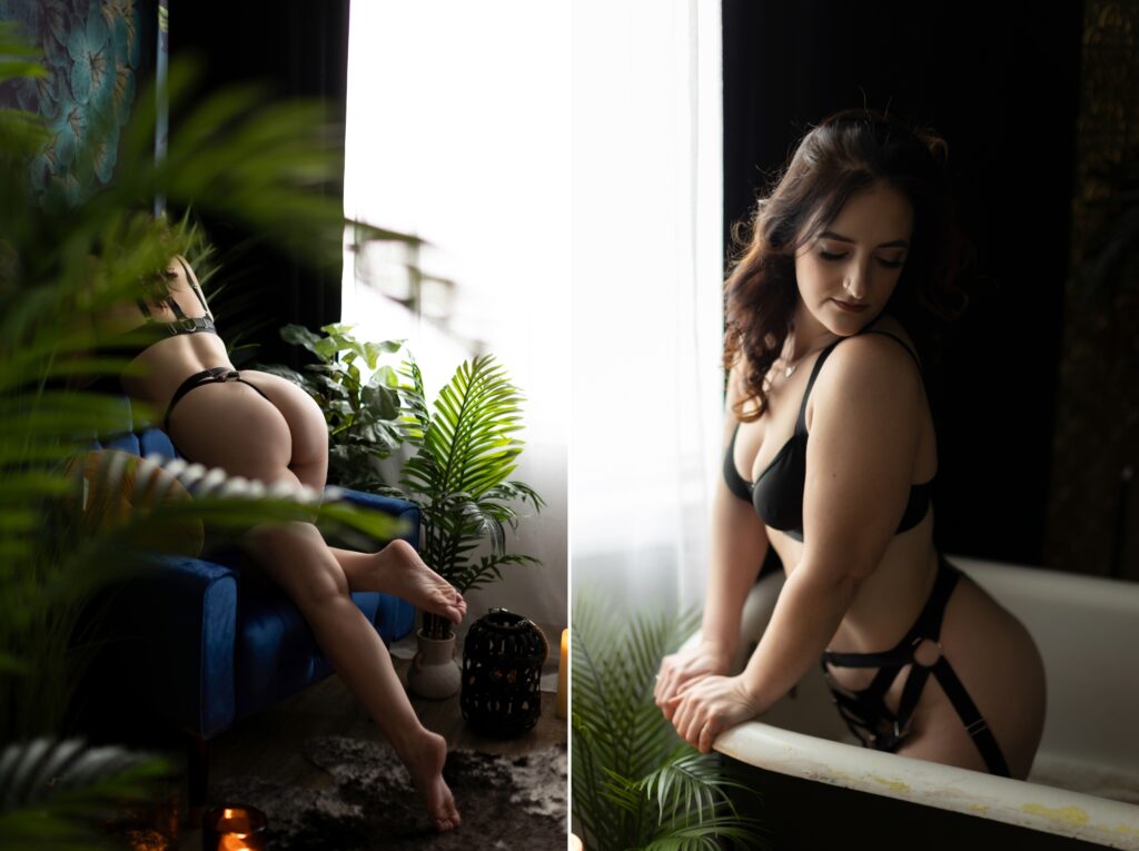 Western MA Boudoir in a vintage tub